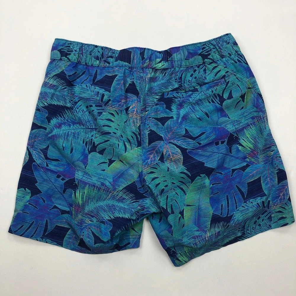 Robert Graham Paradise Garage Fauna Swim Shorts Blue Tropical Mens L